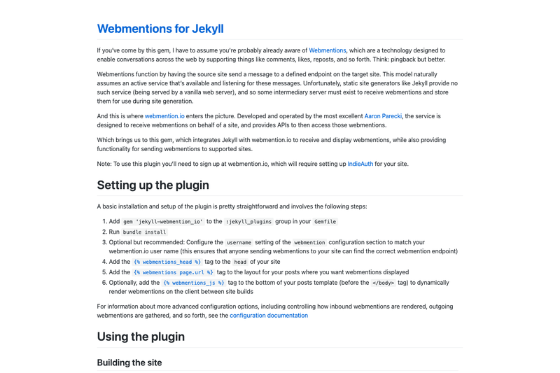 Image for Jekyll Webmention_io on template0.com