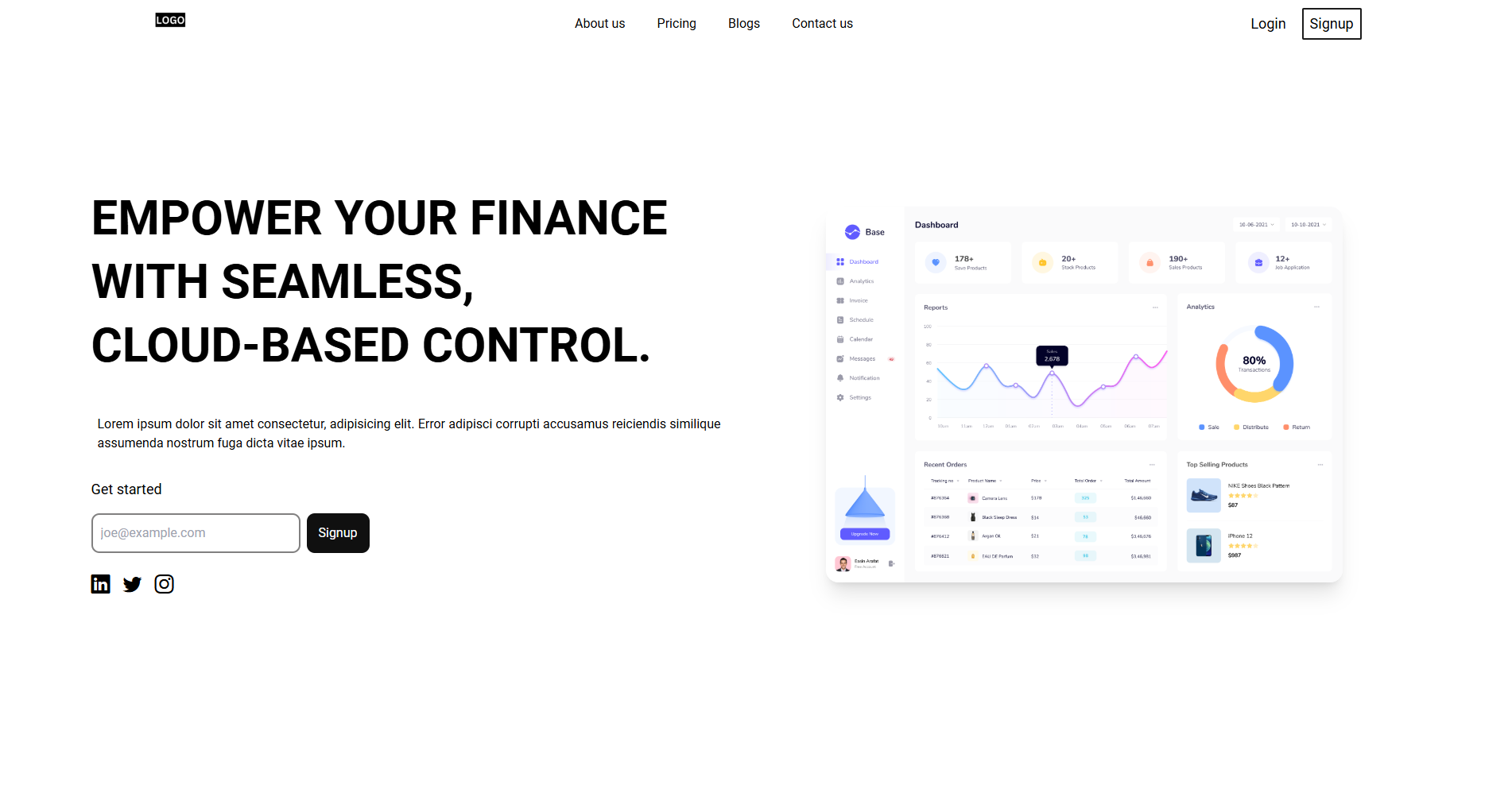 Finance SaaS preview