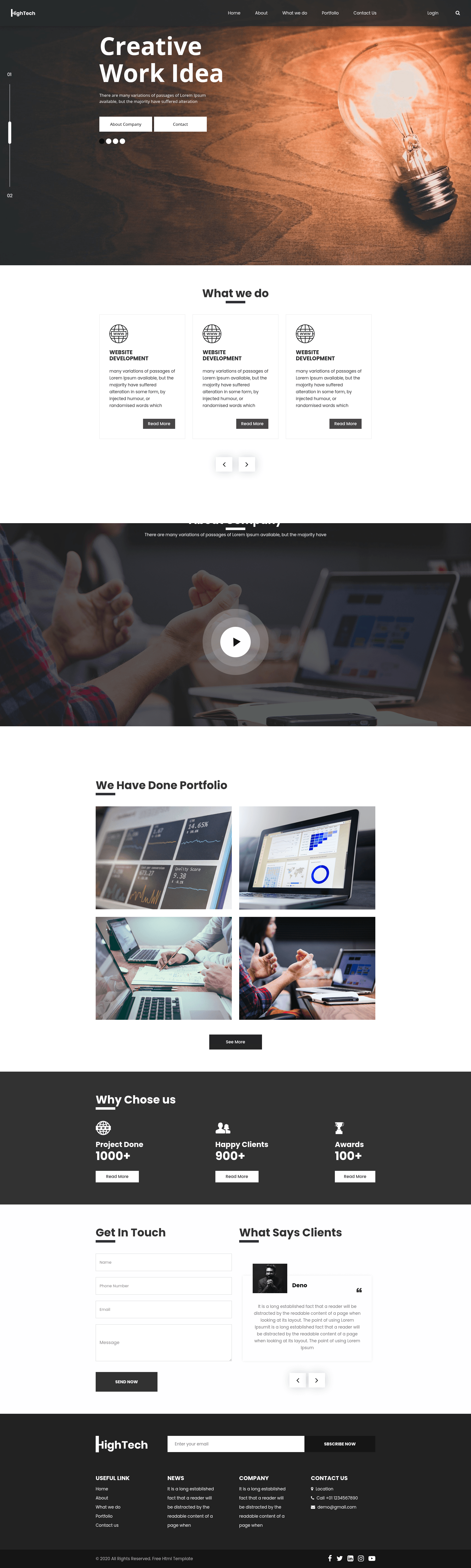screenshot of Hightech on template0.com