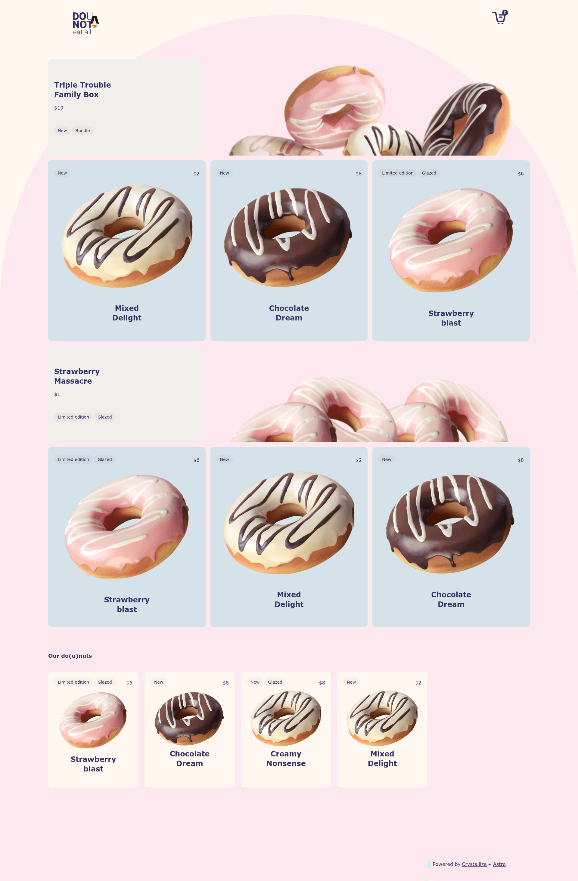 screenshot of Dounut on template0.com