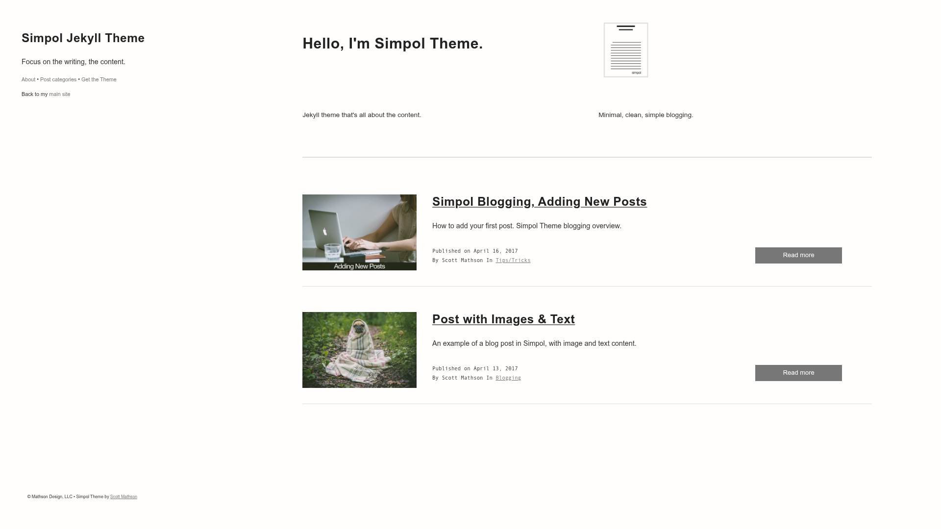 screenshot of Simpol Theme on template0.com
