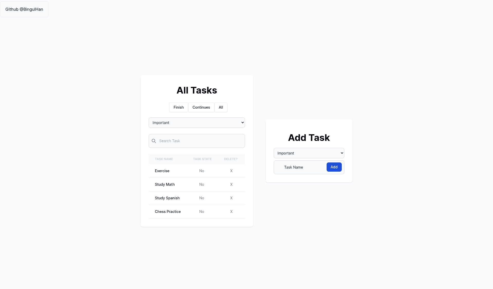 screenshot of Nextjs Todo App on template0.com