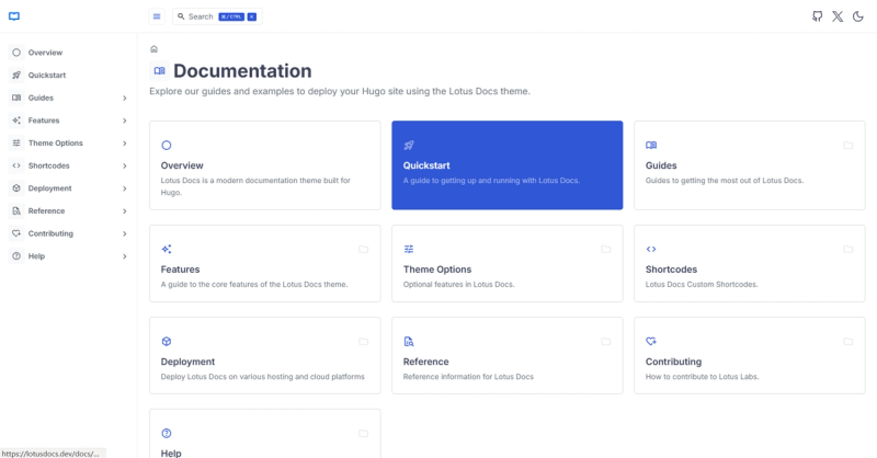 Image for Lotus Docs(documentation hugo template) on template0.com