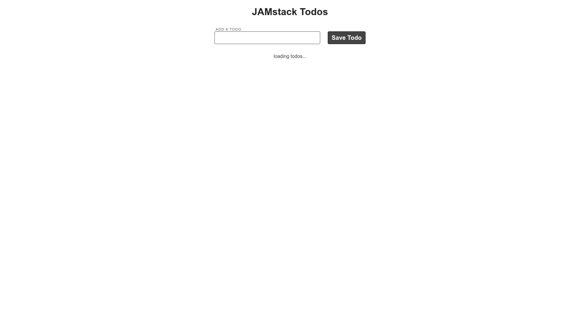screenshot of Todo Jamstack With Faunadb on template0.com