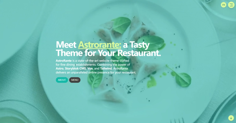 Image for Astrorante(hospitality astro template) on template0.com