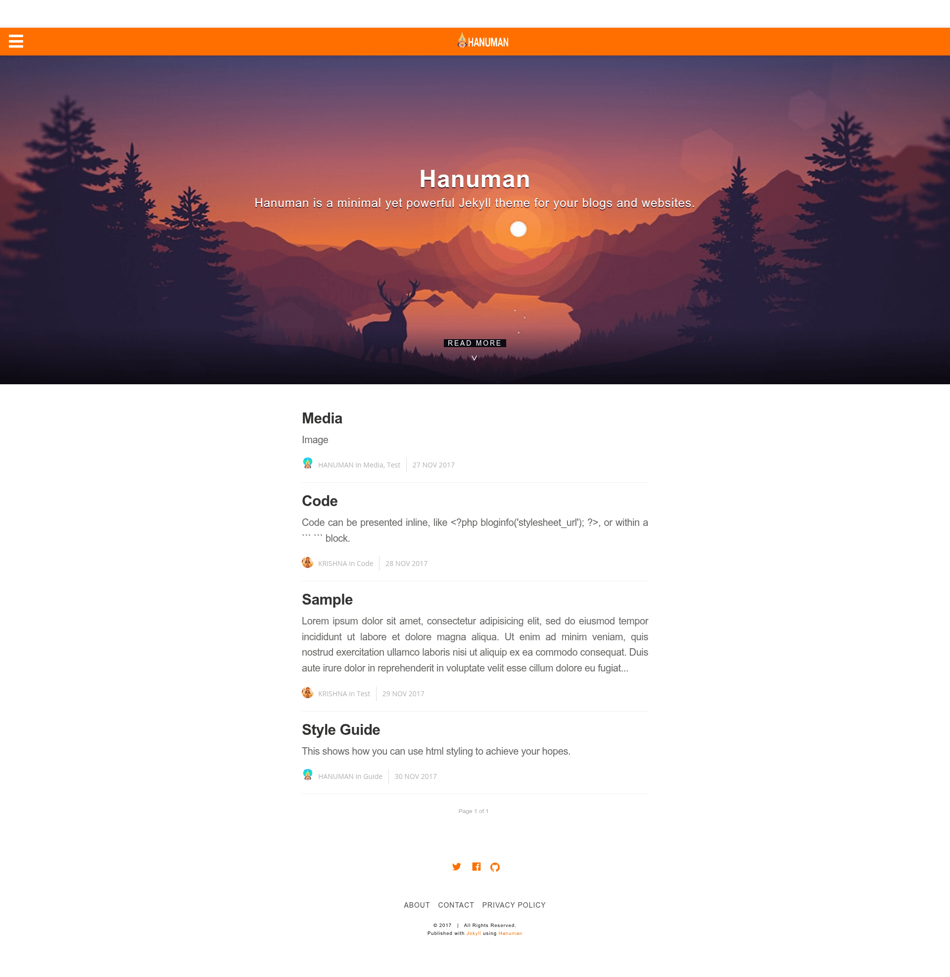 screenshot of Hanuman on template0.com