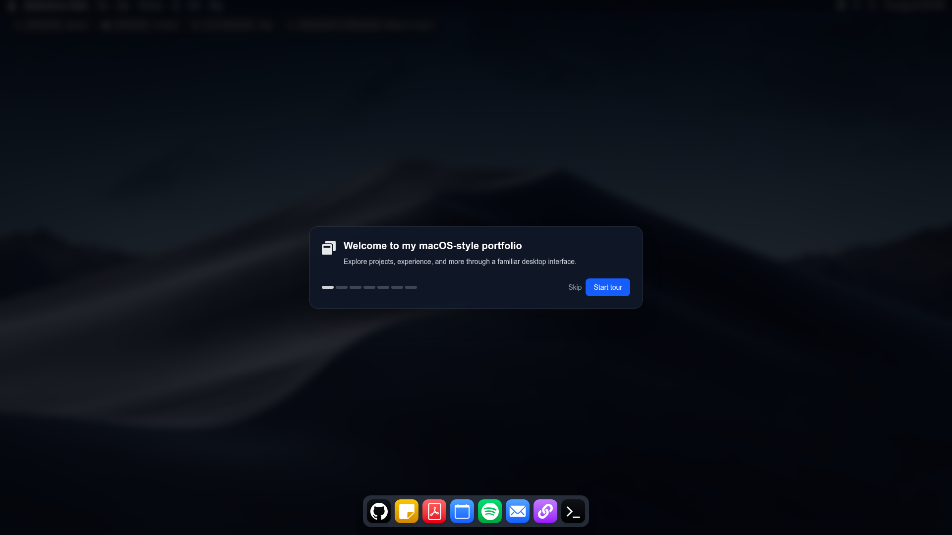 screenshot of macOS User-friendly Portfolio on template0.com