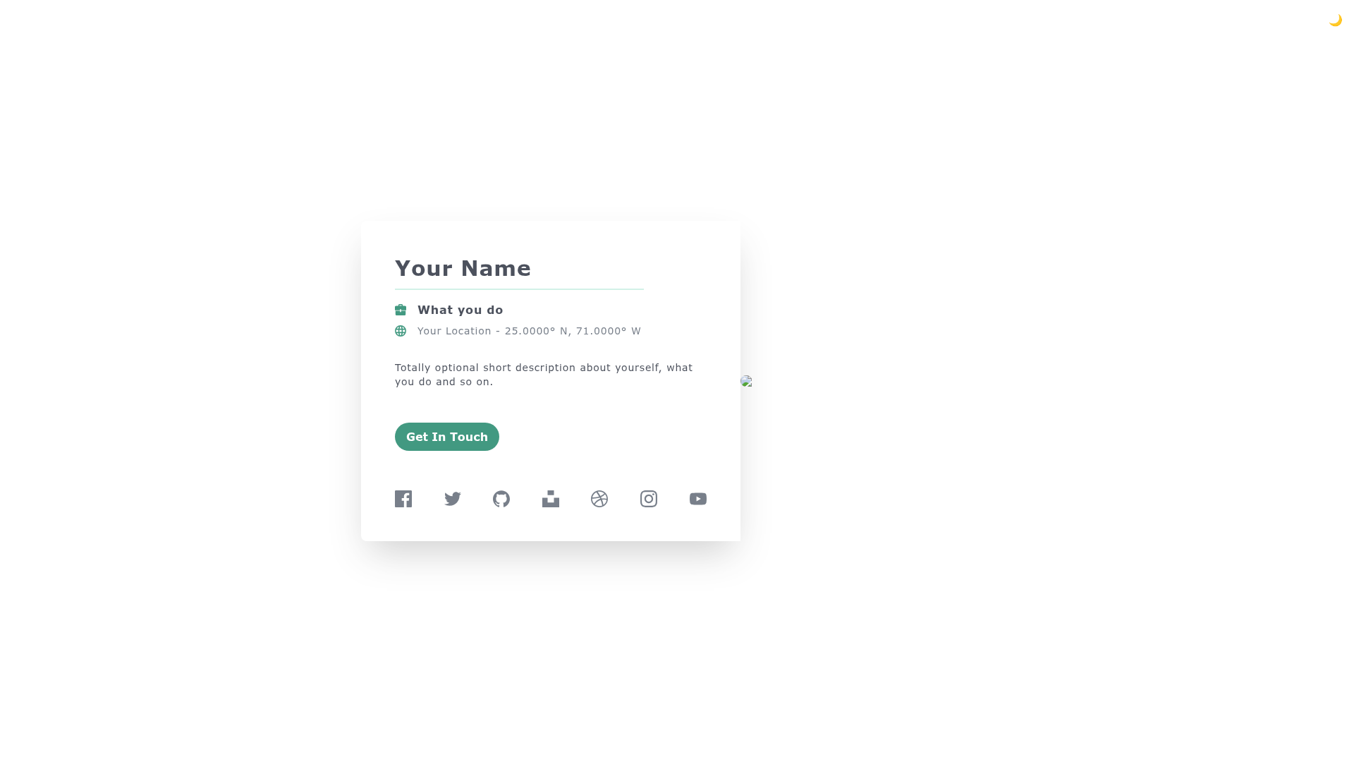 screenshot of Profile-Card on template0.com
