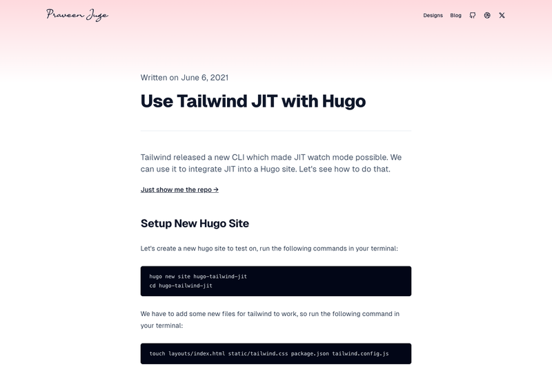 Image for Hugo Tailwind JIT on template0.com Image for Hugo Tailwind JIT on template0.com