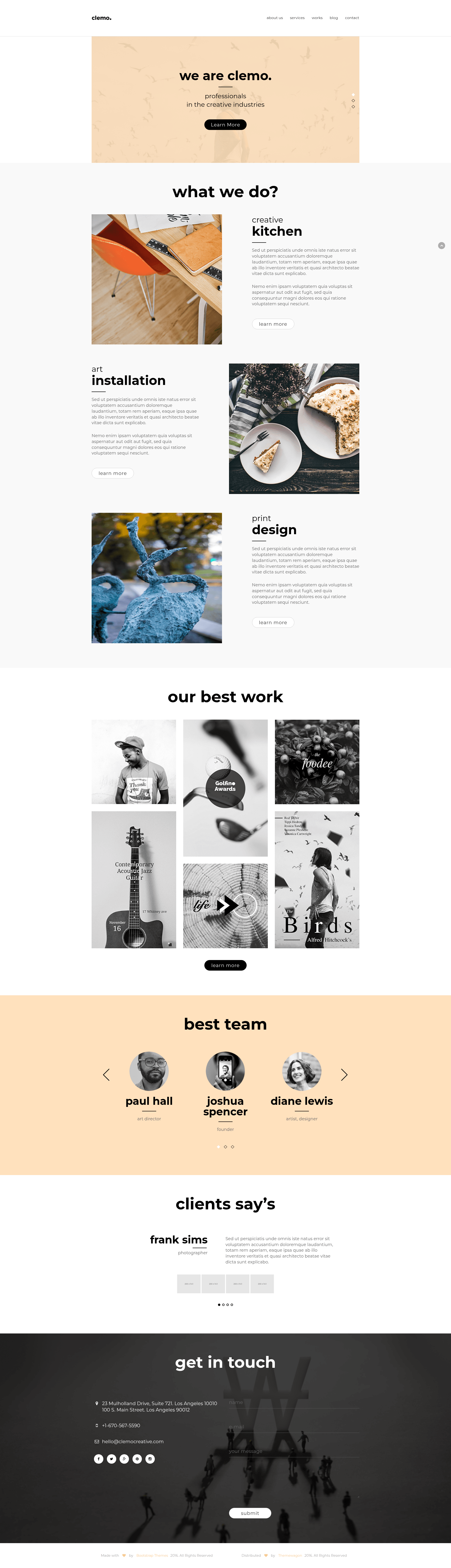 screenshot of Clemo – Modern HTML5 Site Template on template0.com