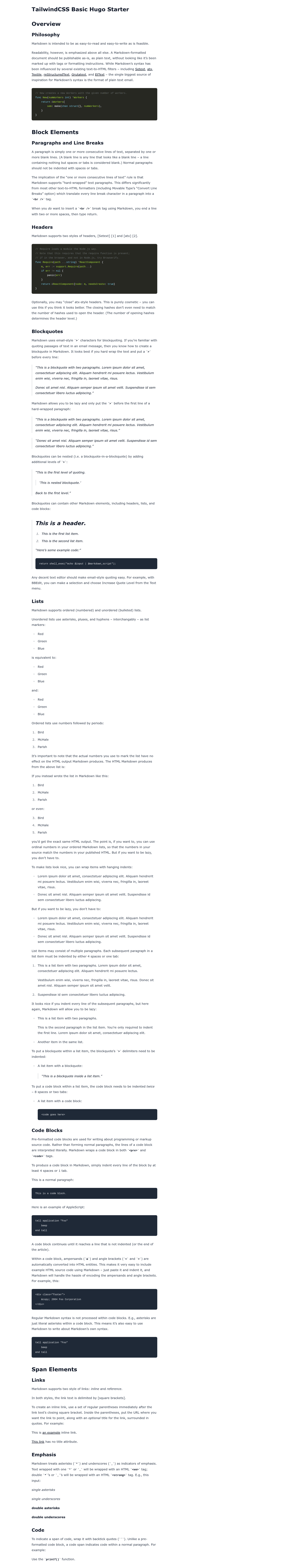 screenshot of hugo-tailwind3-starter on template0.com