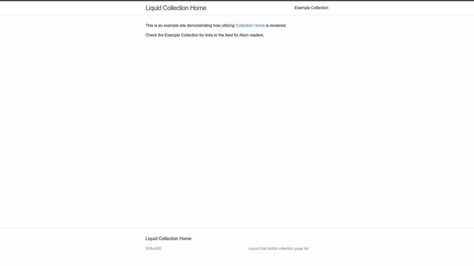 screenshot of Collection Home on template0.com