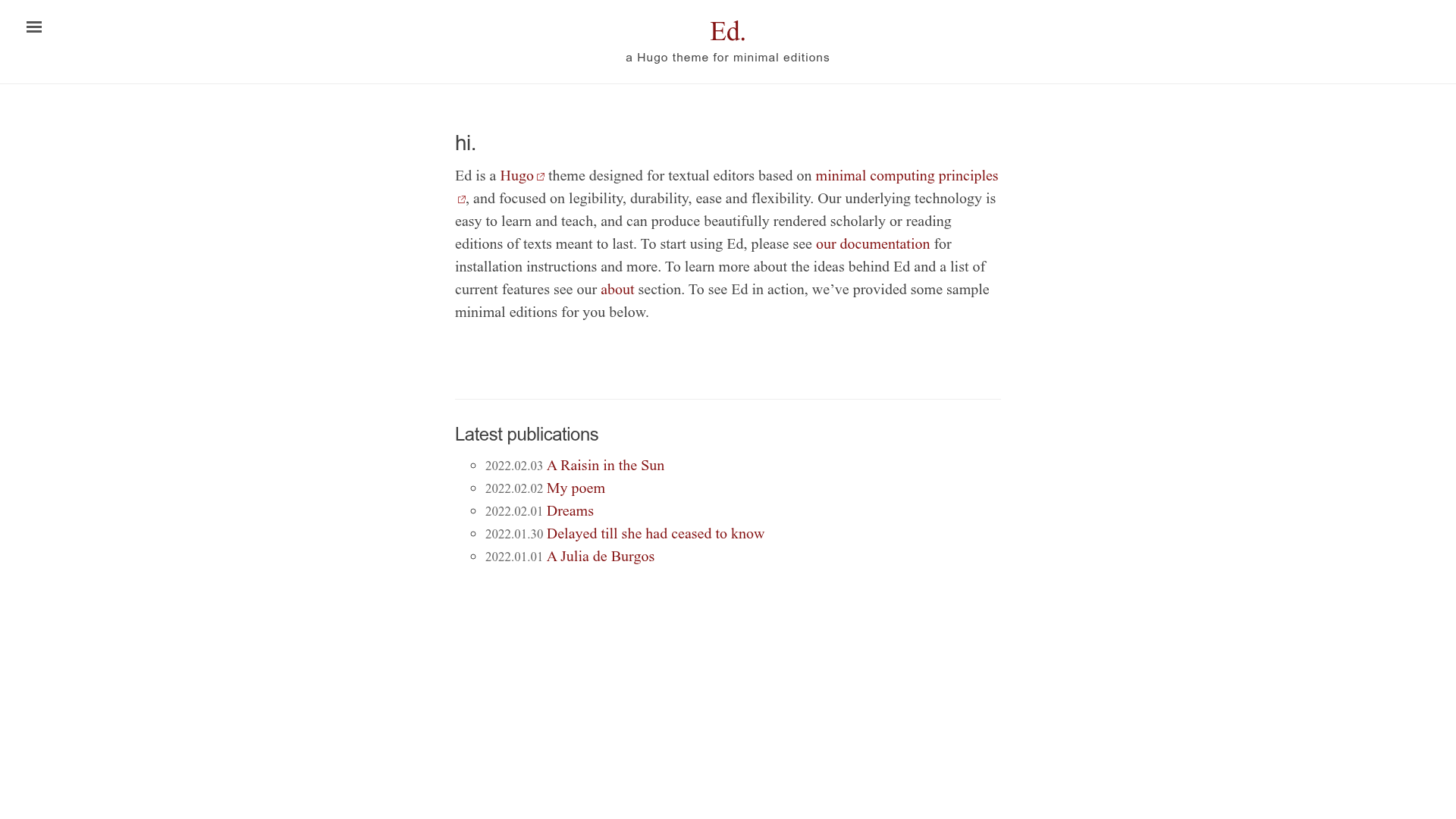 screenshot of Ed on template0.com
