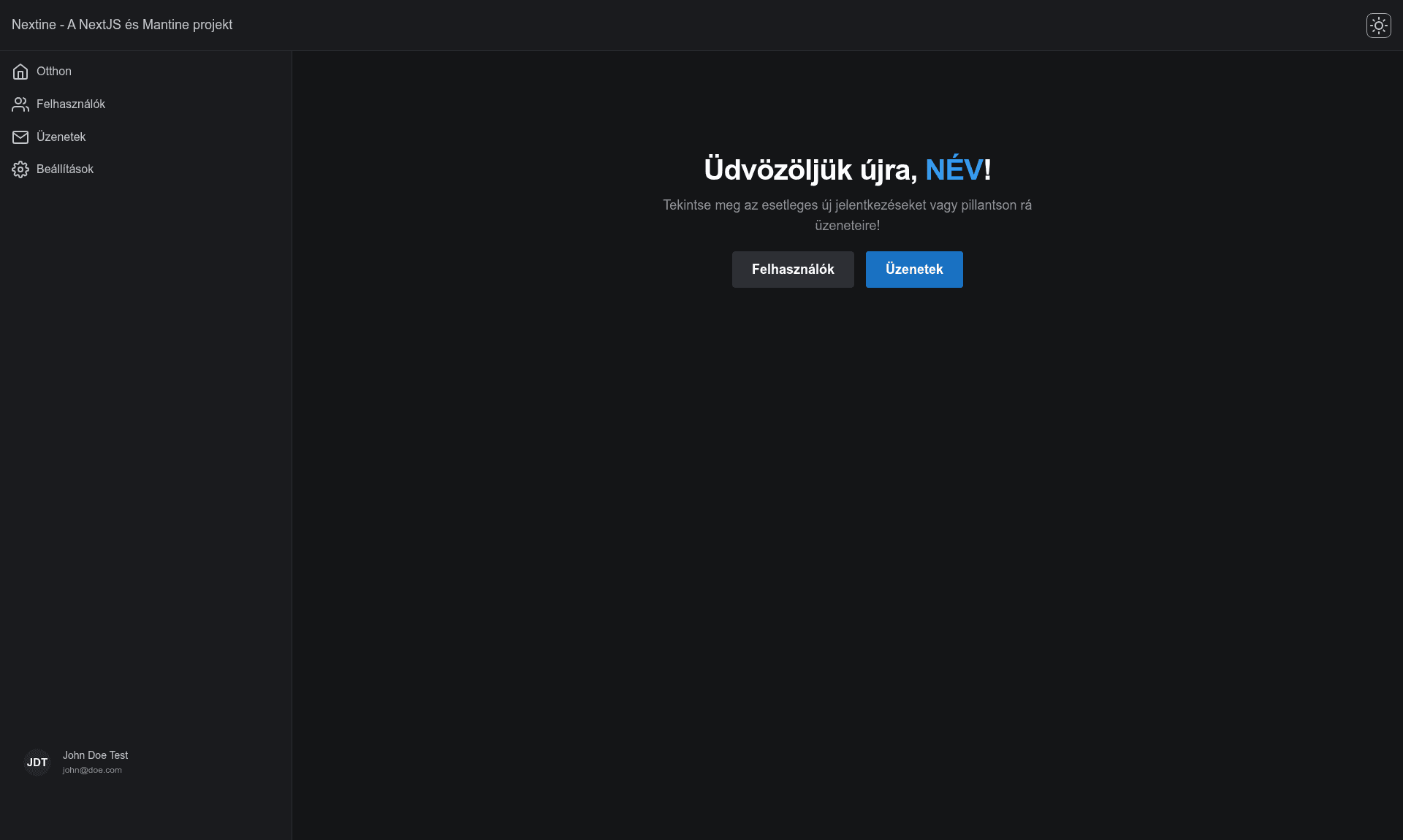 screenshot of Nextine on template0.com