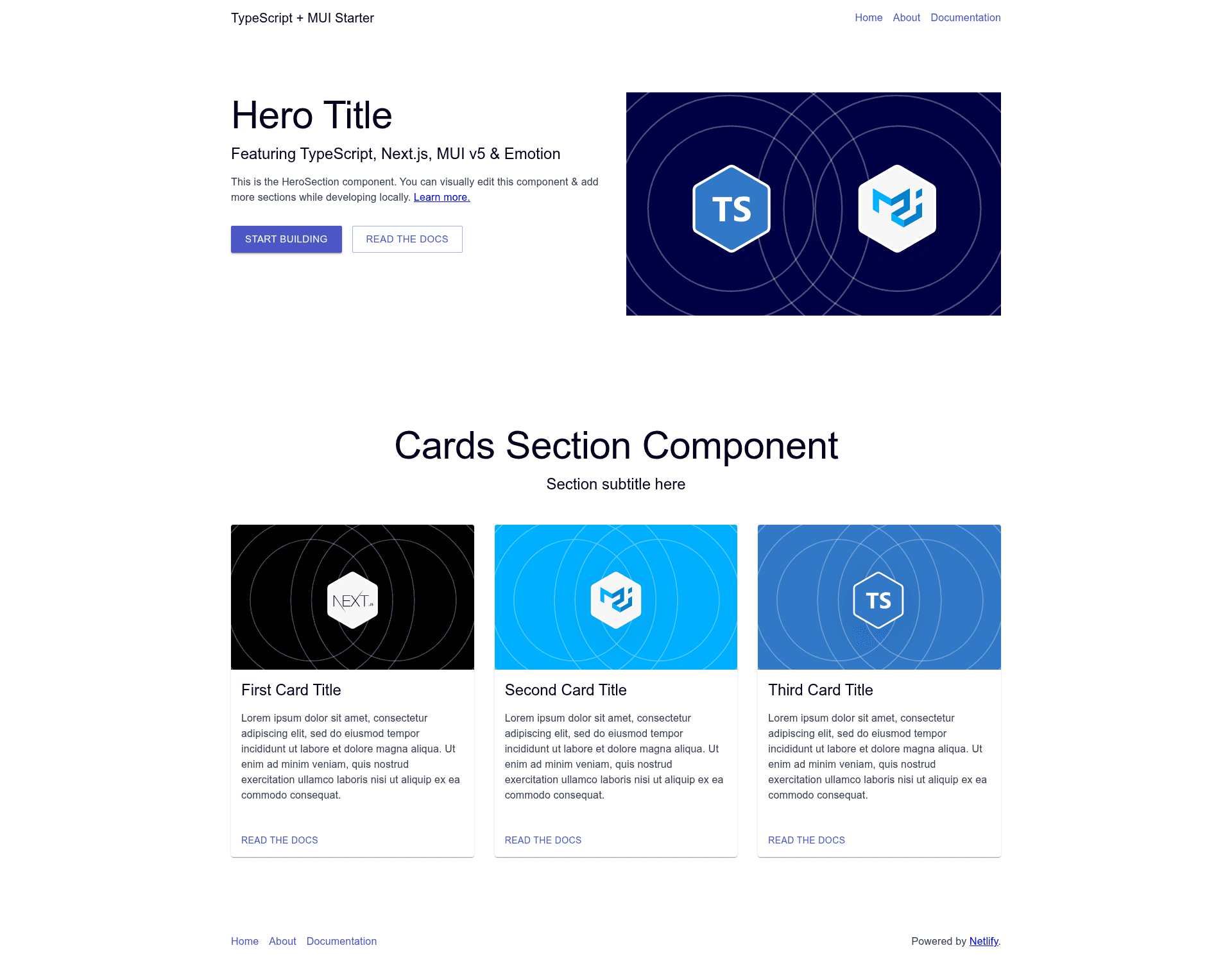 screenshot of ts-mui-nextjs-starter on template0.com