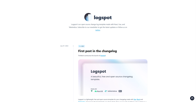 Image for Logspot(documentation nuxt template) on template0.com