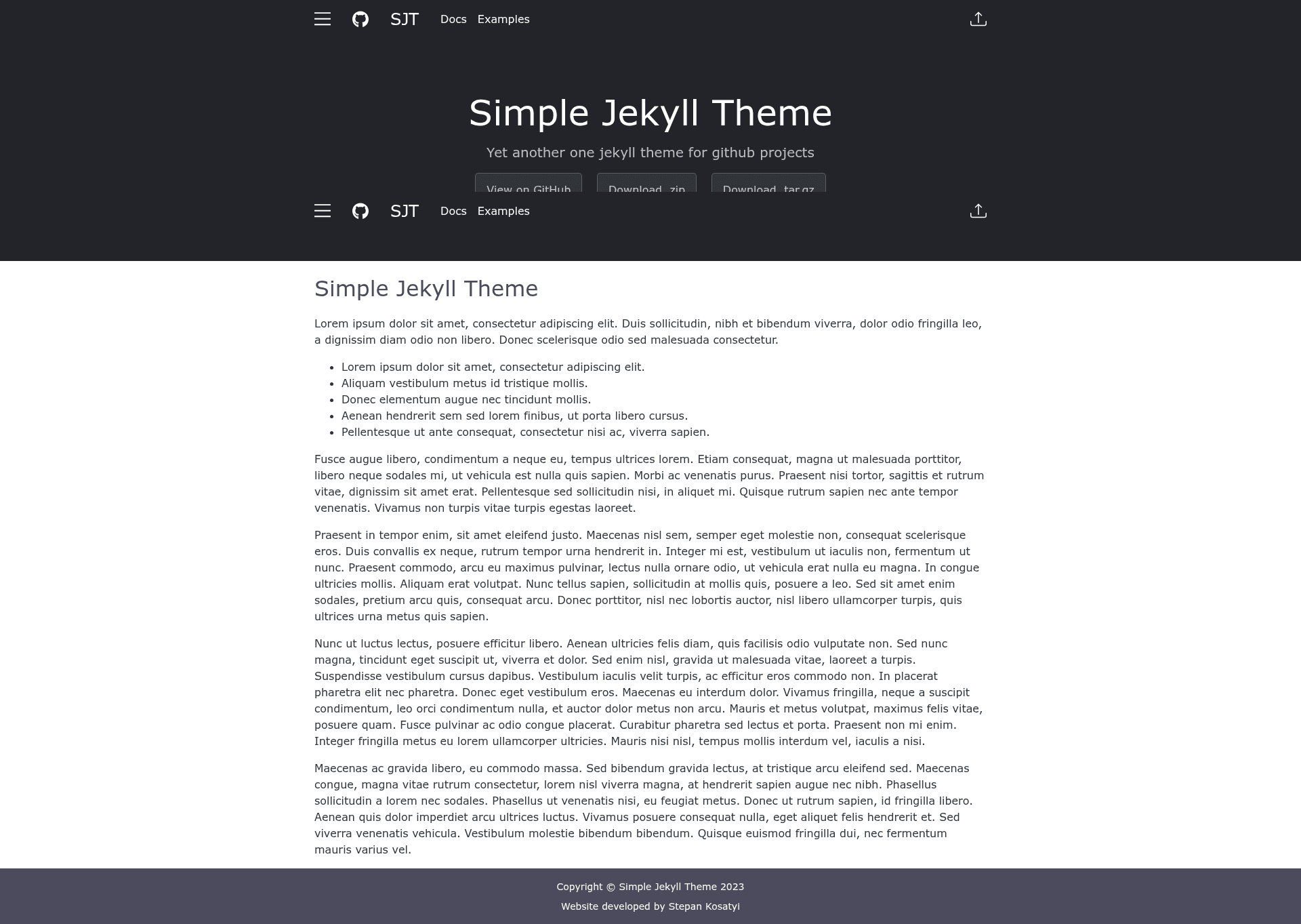 screenshot of Simple Jekyll Theme on template0.com