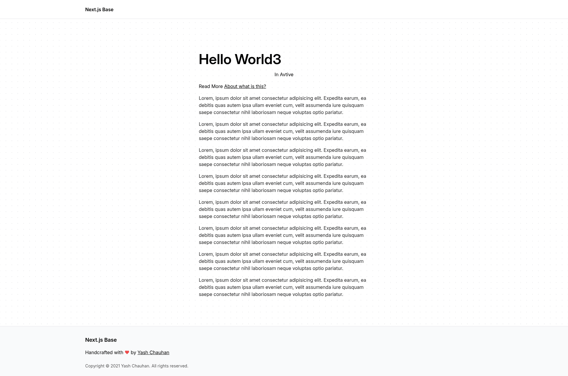 screenshot of Next.js Starter on template0.com