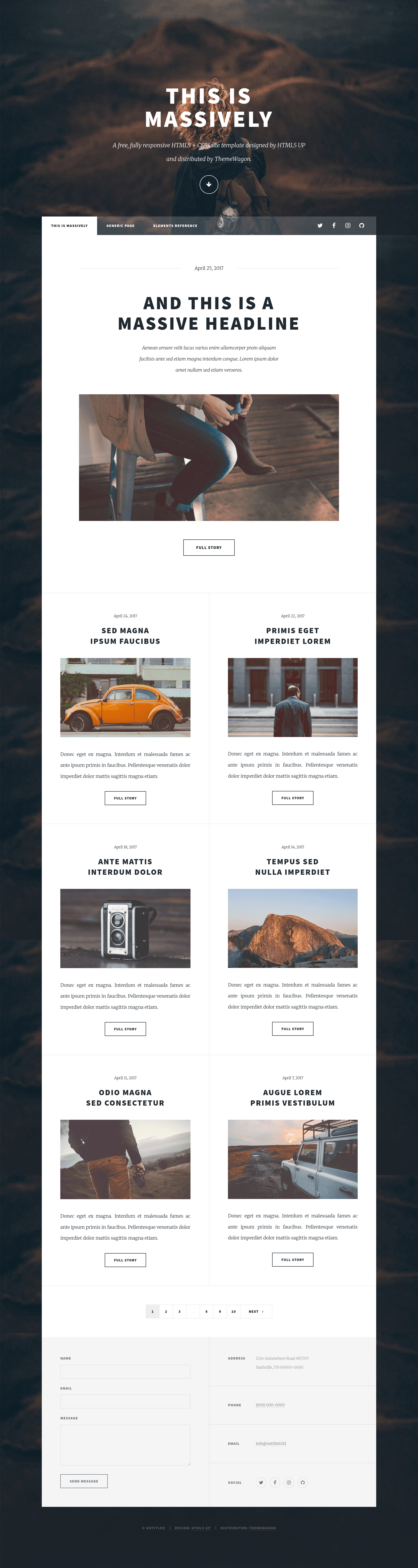 screenshot of Massively on template0.com