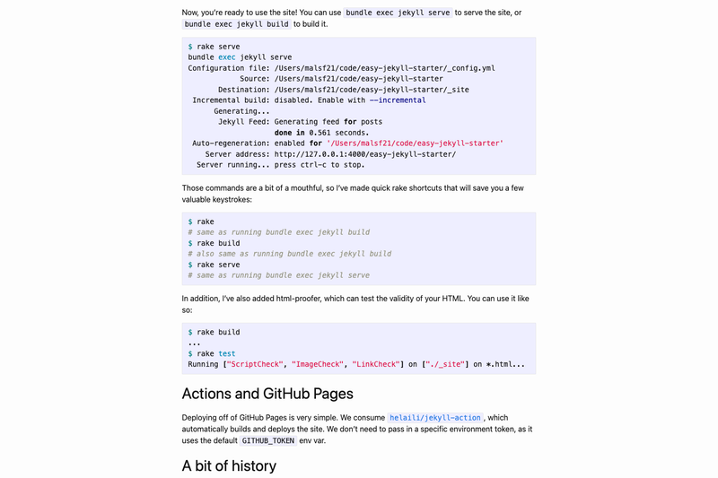 Image for Easy Jekyll Starter on template0.com
