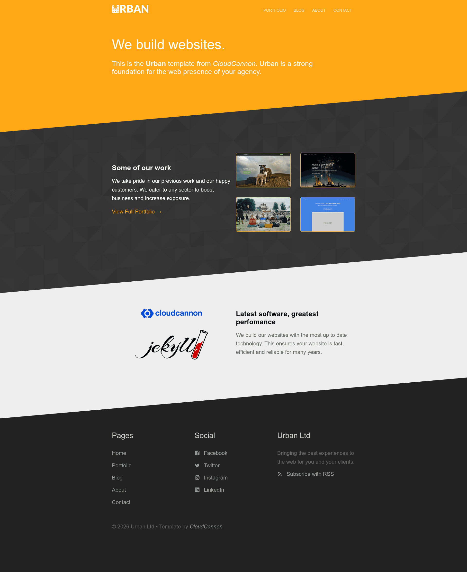 screenshot of Urban Gatsby Template on template0.com