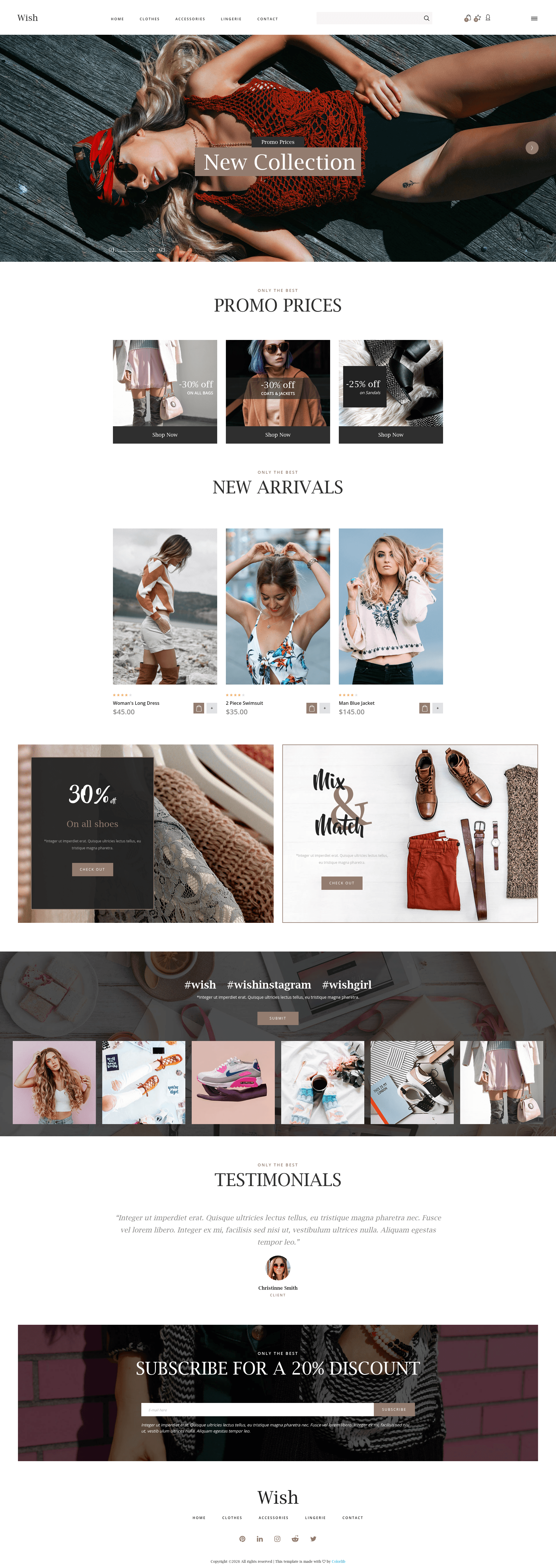 screenshot of Wish – Free eCommerce Website Template on template0.com