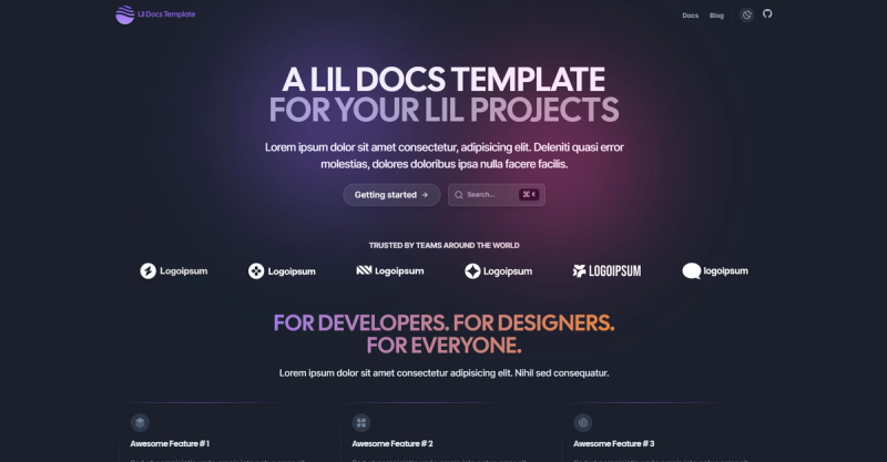 Image for Lil Docs Template(documentation nextjs template) on template0.com