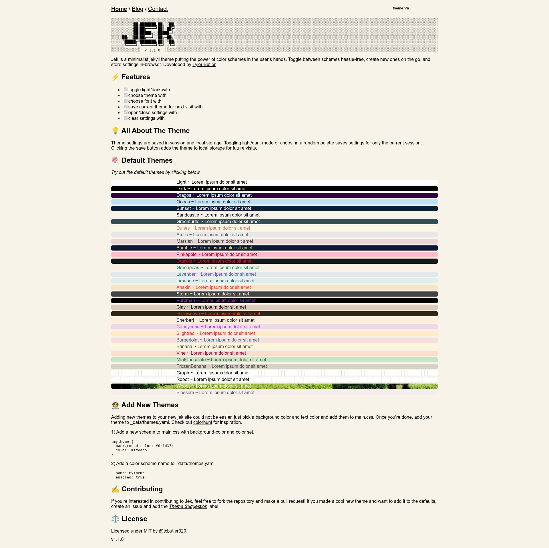 screenshot of Jek on template0.com