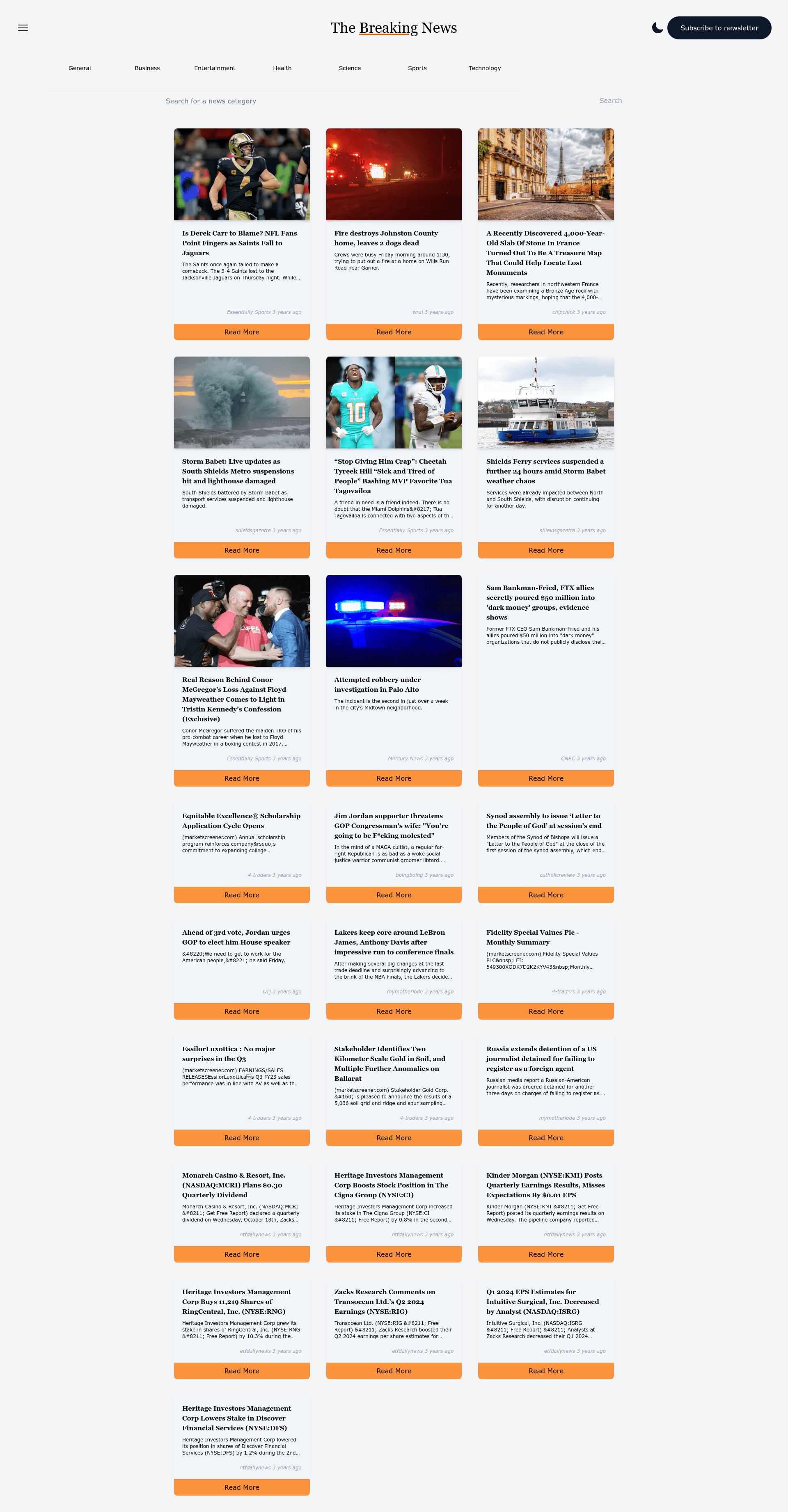 screenshot of News App Master on template0.com
