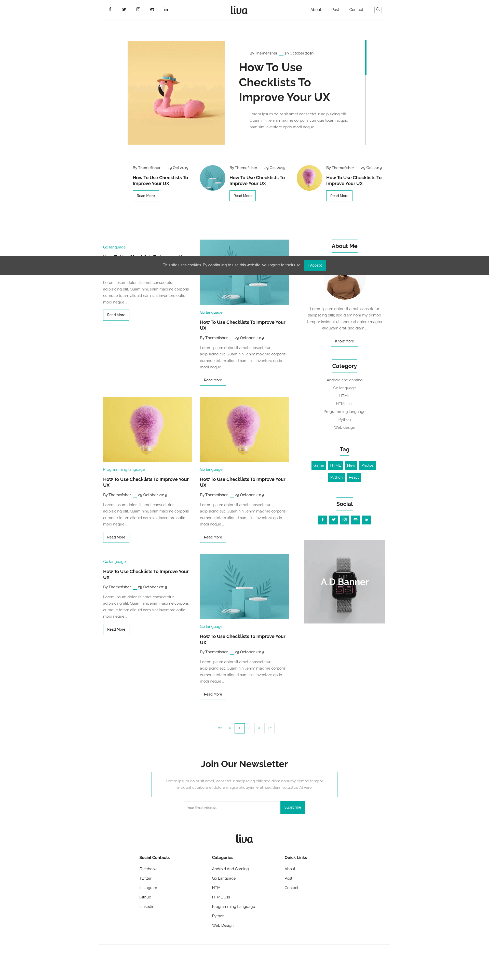 screenshot of Liva Hugo on template0.com