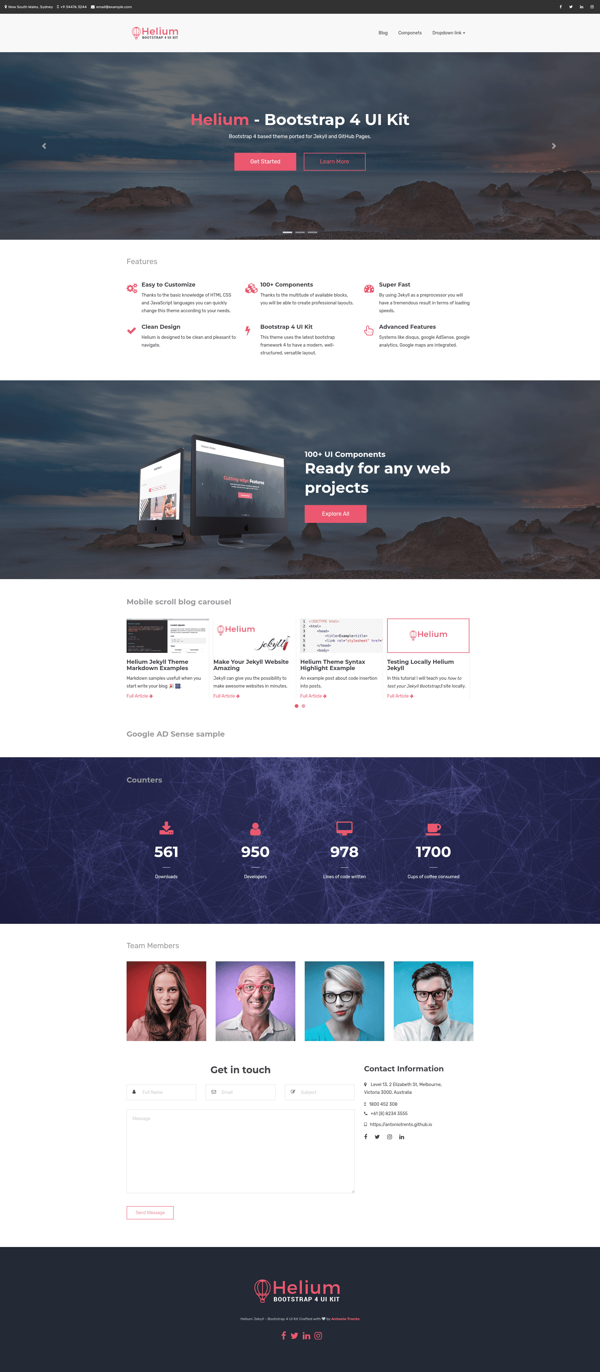 screenshot of Helium Jekyll on template0.com