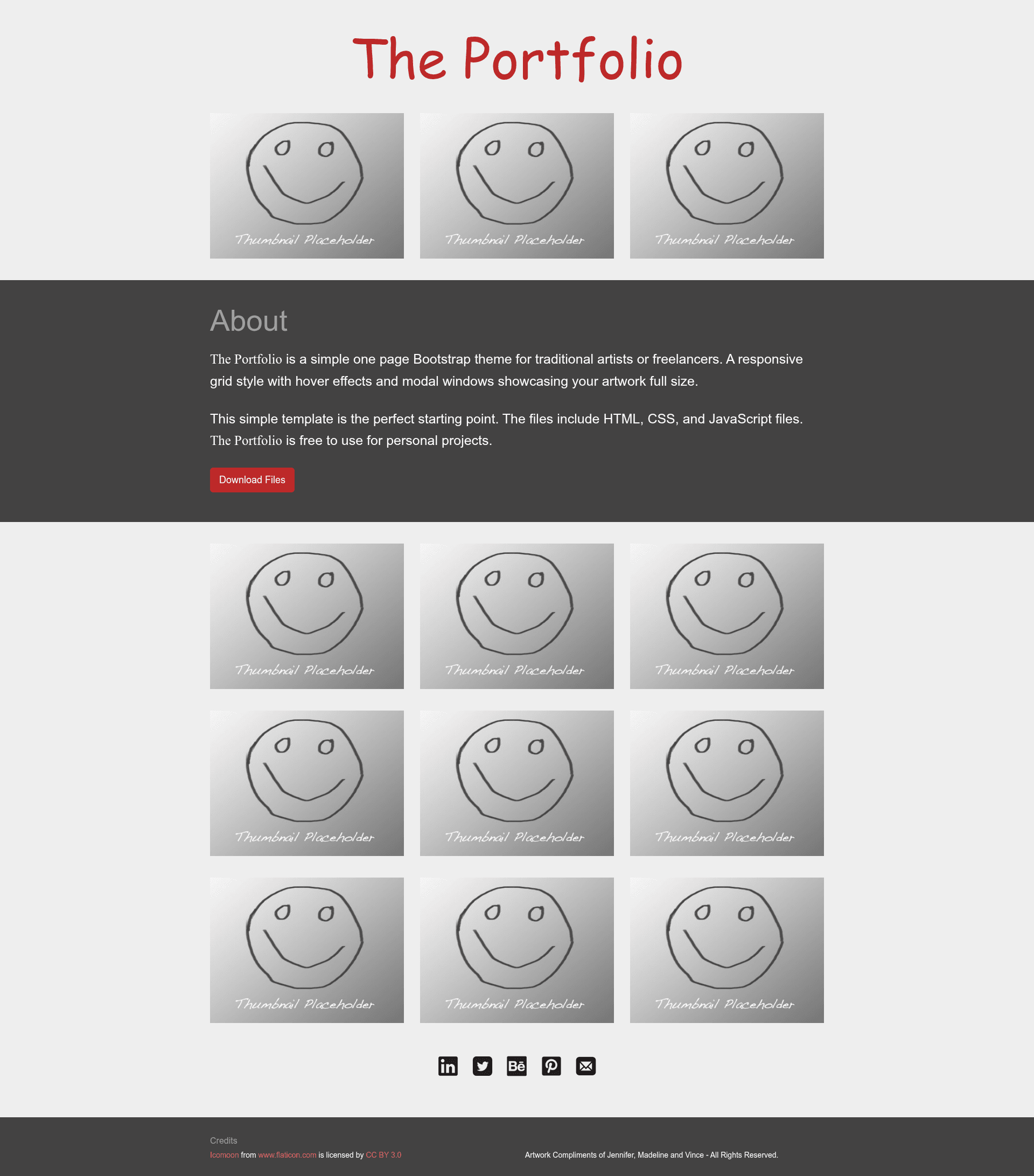 screenshot of Portfolio – Free One Page Bootstrap Template on template0.com