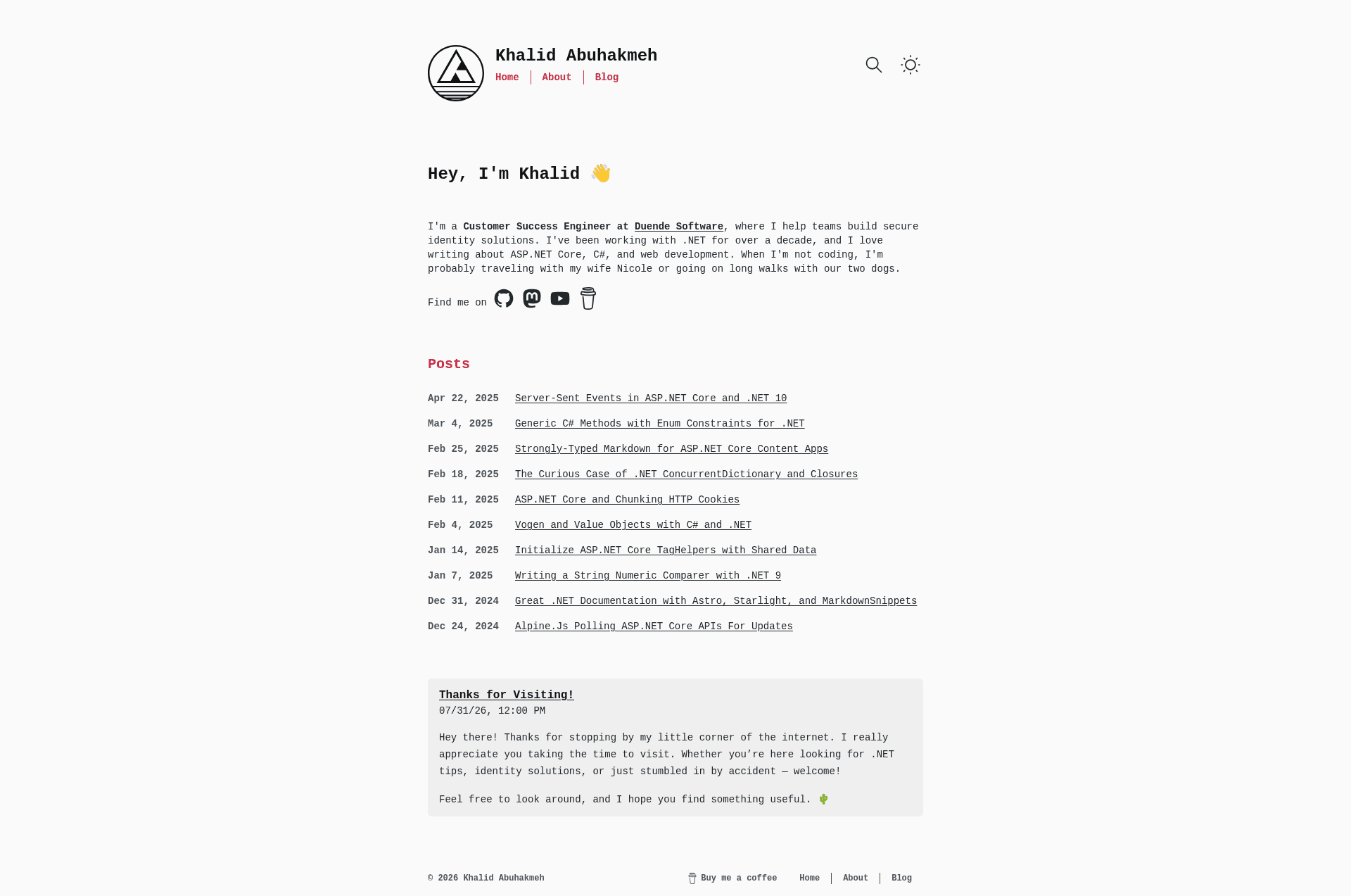 screenshot of Frankenblog on template0.com