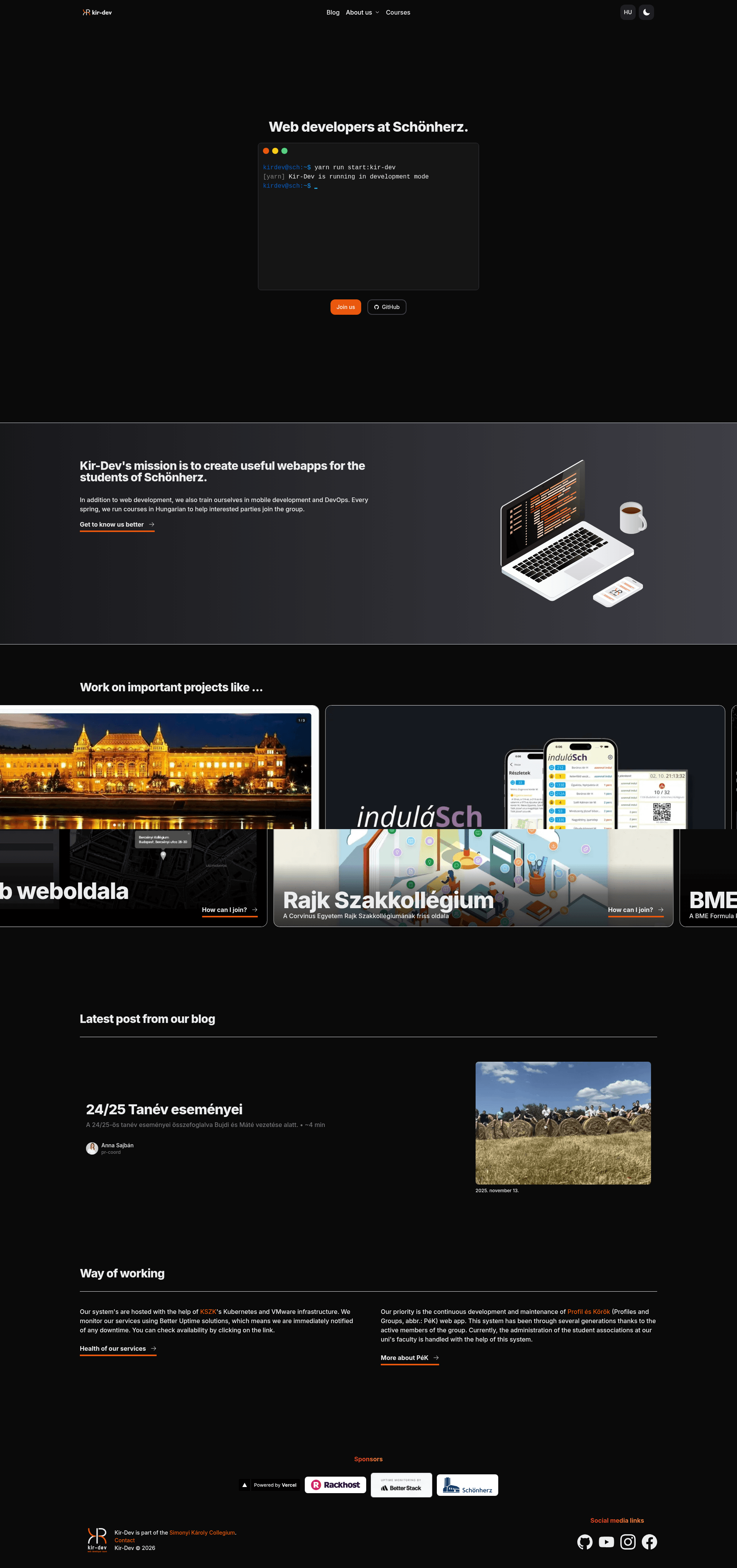 screenshot of Kir-Dev Blog on template0.com