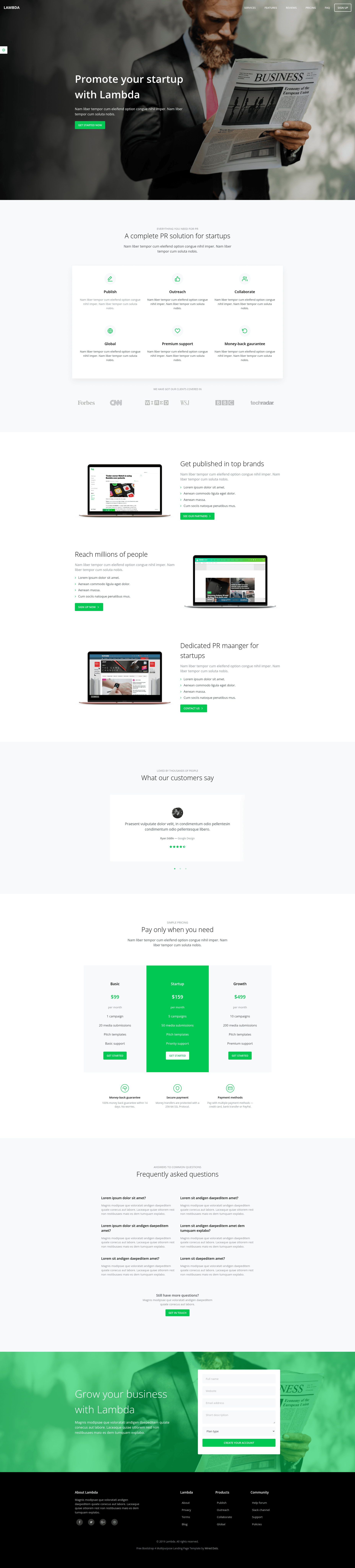 screenshot of Lambda on template0.com