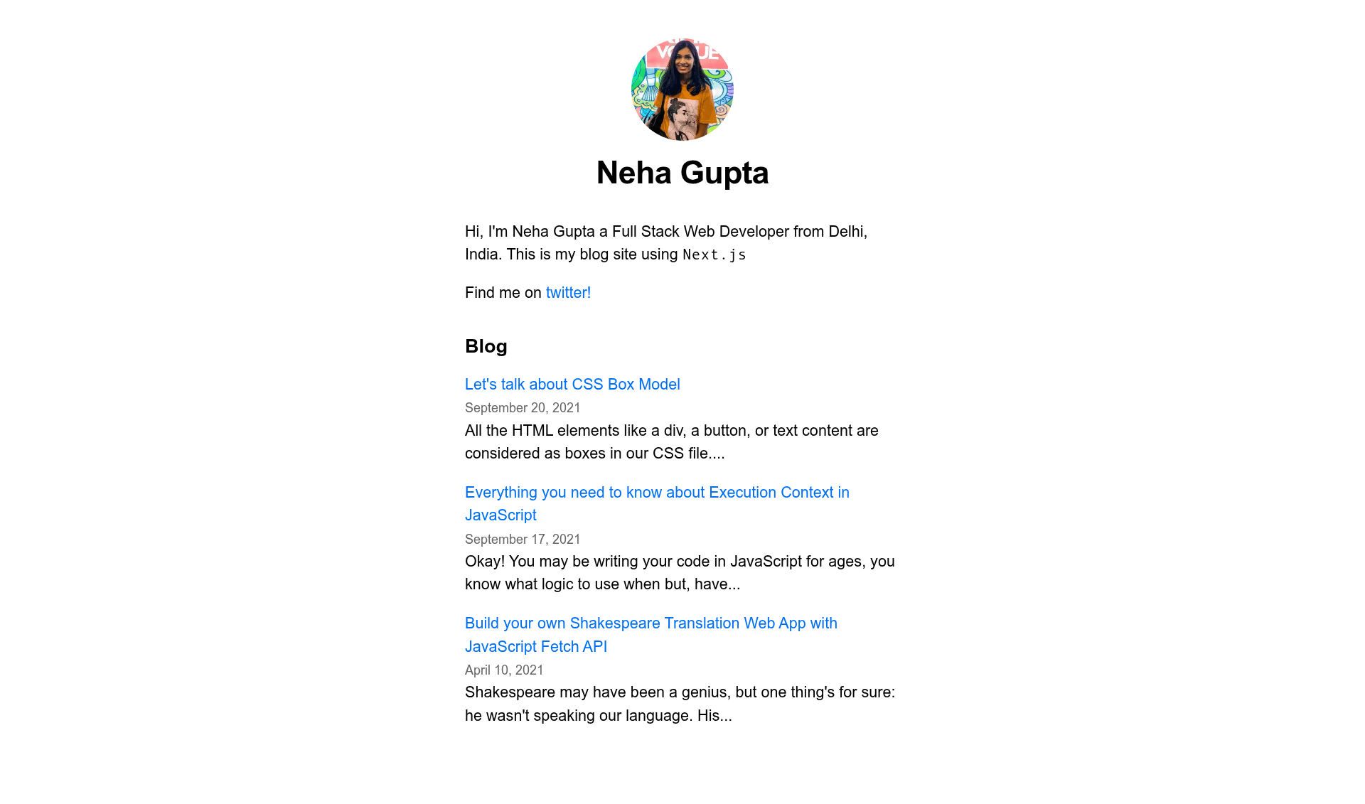 screenshot of Blog Site on template0.com
