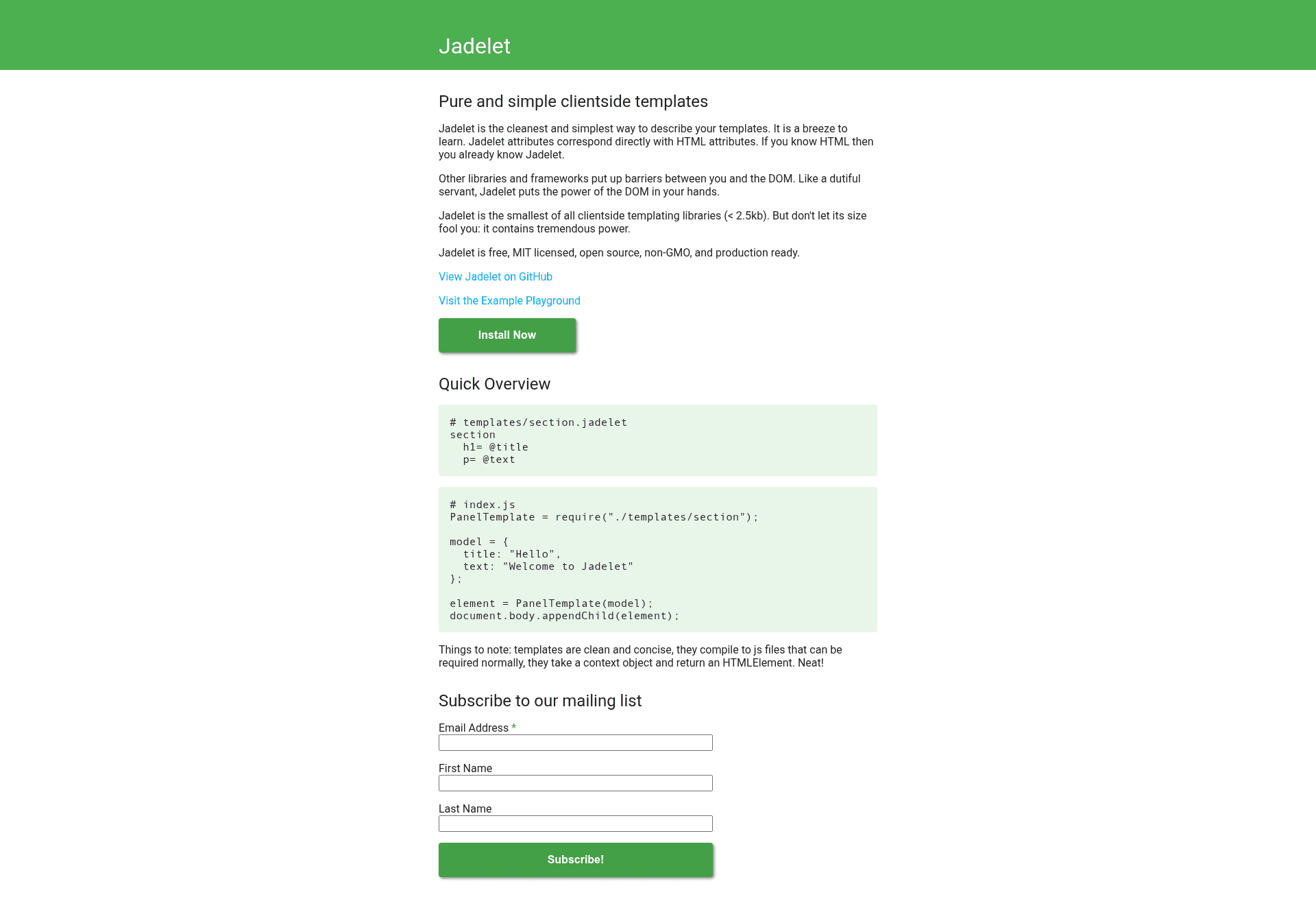 screenshot of Jadelet on template0.com
