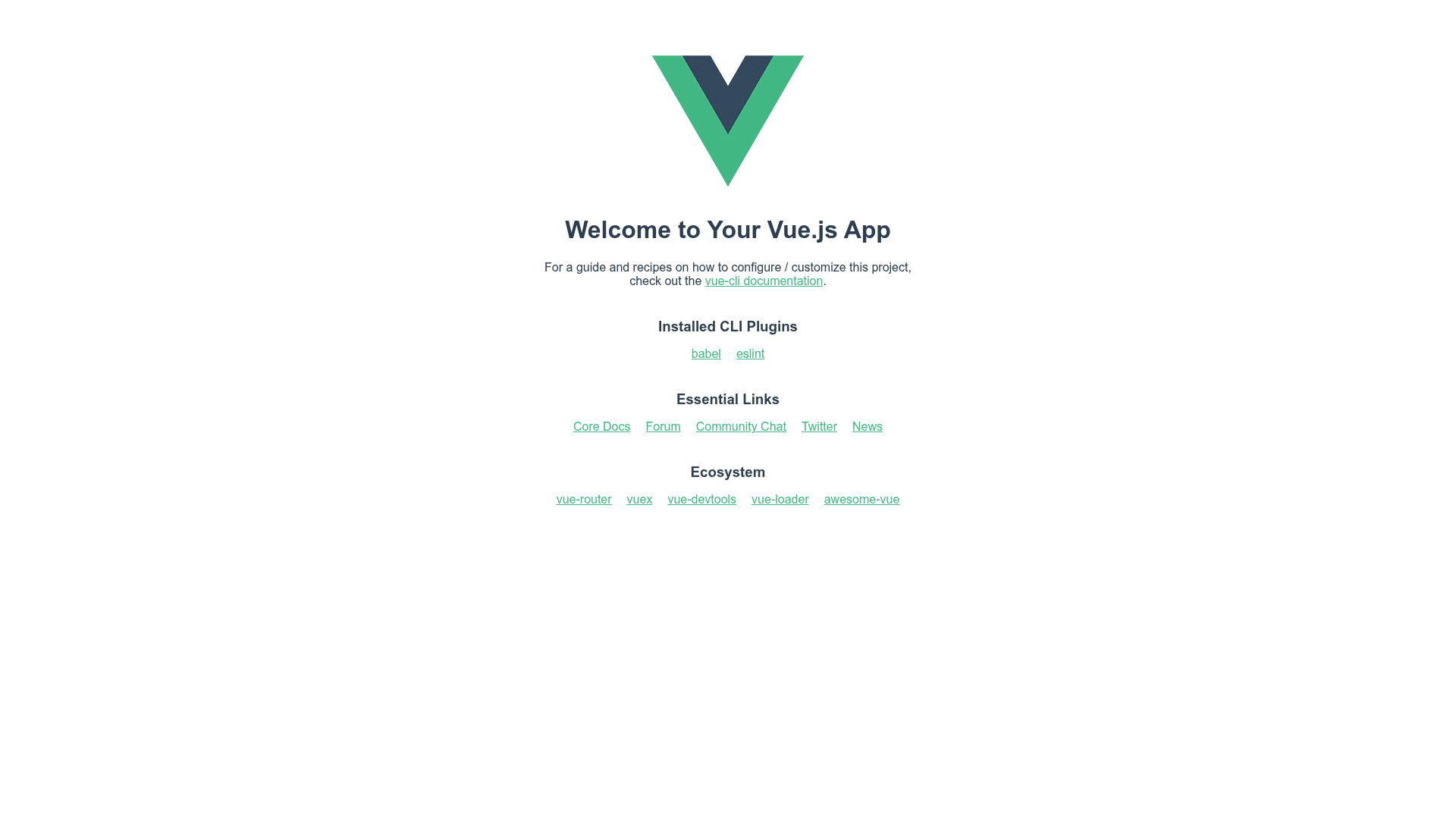 screenshot of Vue.js on template0.com