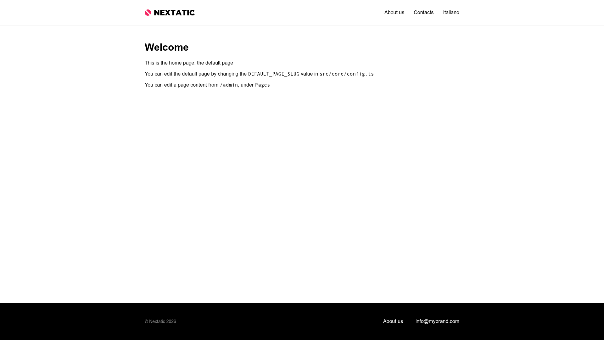 screenshot of Nextatic on template0.com