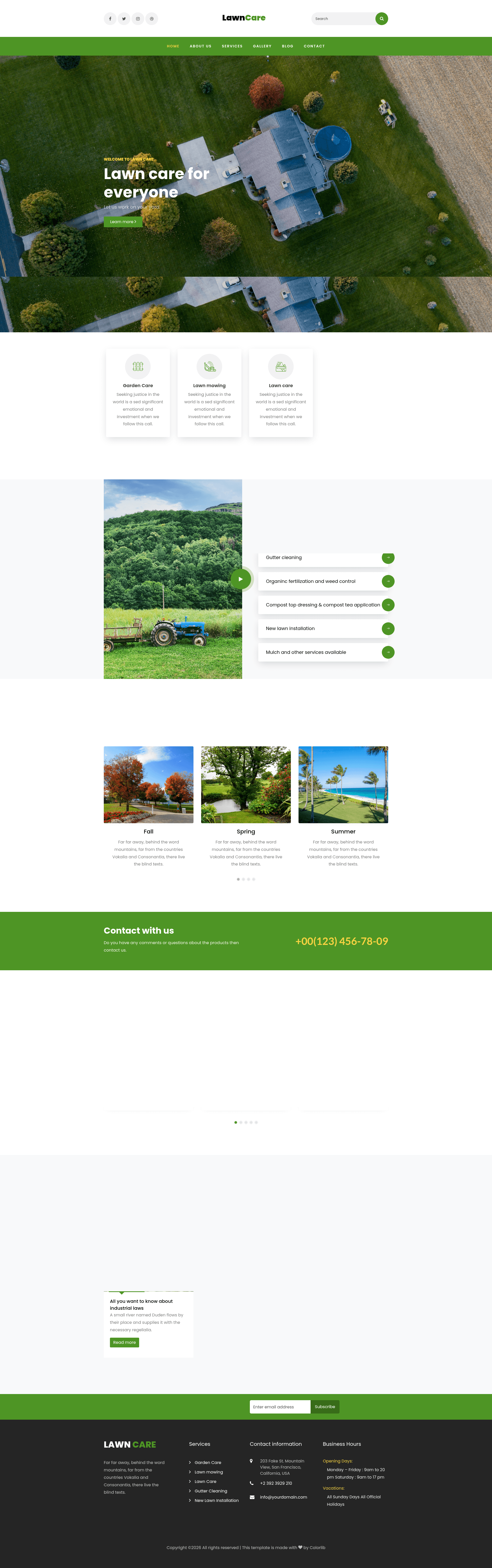 screenshot of Lawncare on template0.com