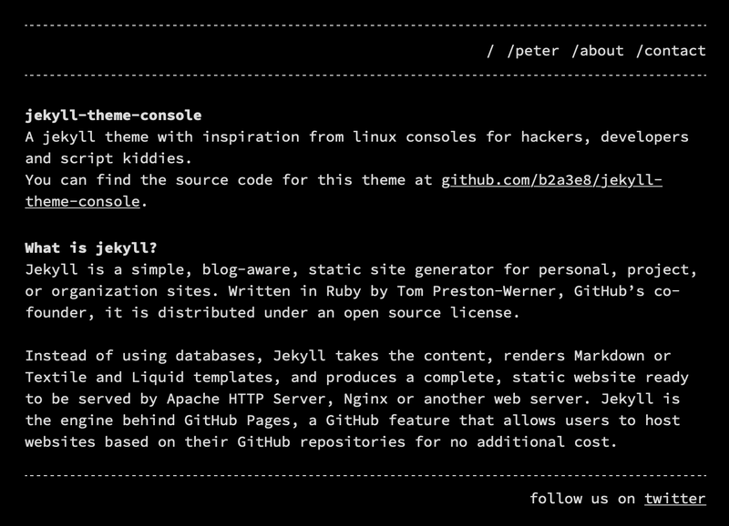 Image for jekyll-theme-console on template0.com Image for jekyll-theme-console on template0.com