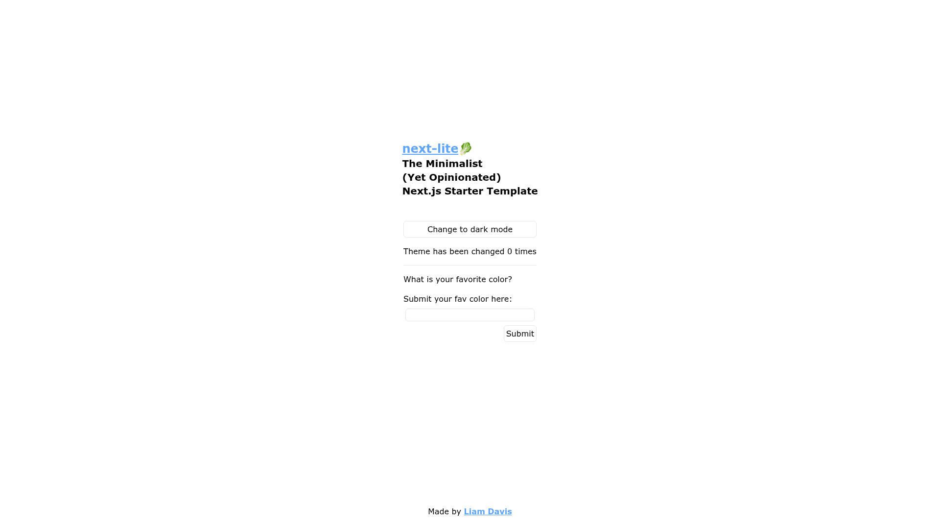 screenshot of Next Lite on template0.com