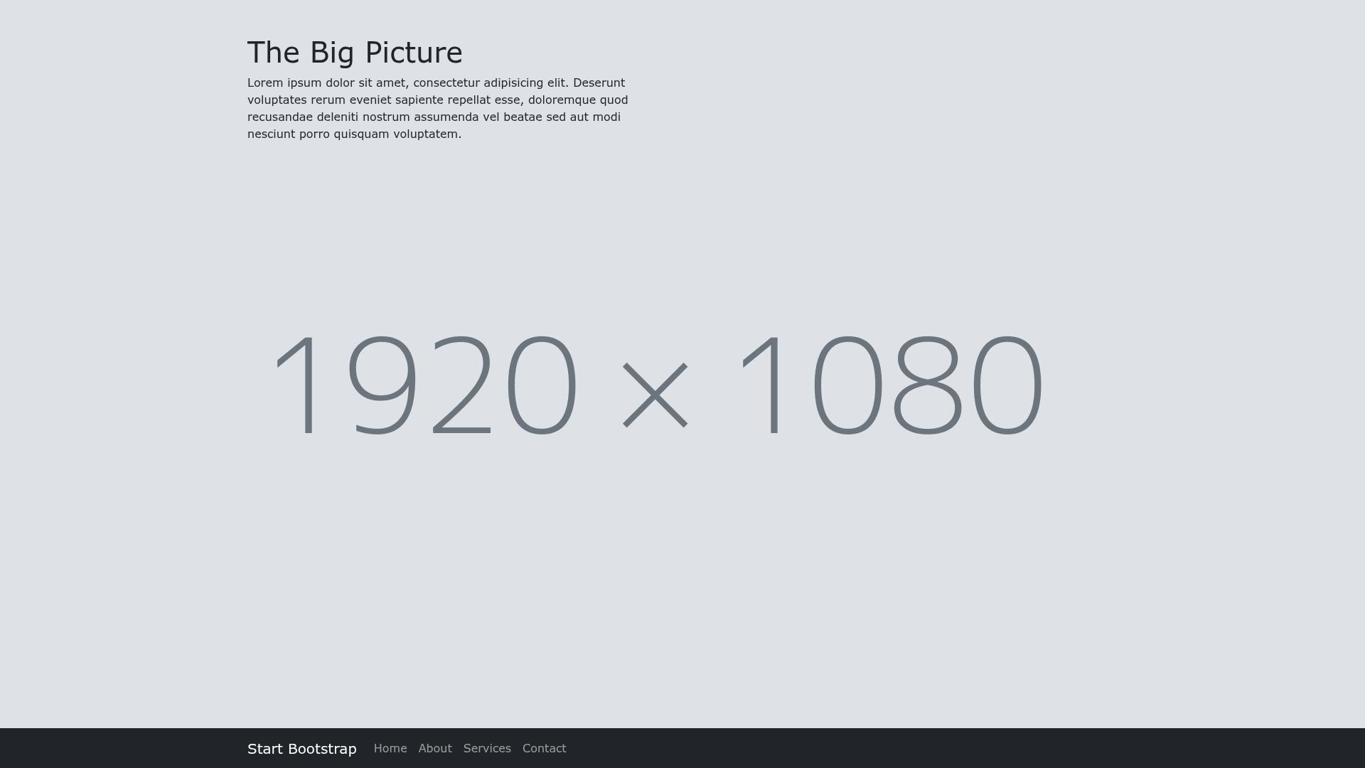 screenshot of Start Bootstrap - The Big Picture on template0.com