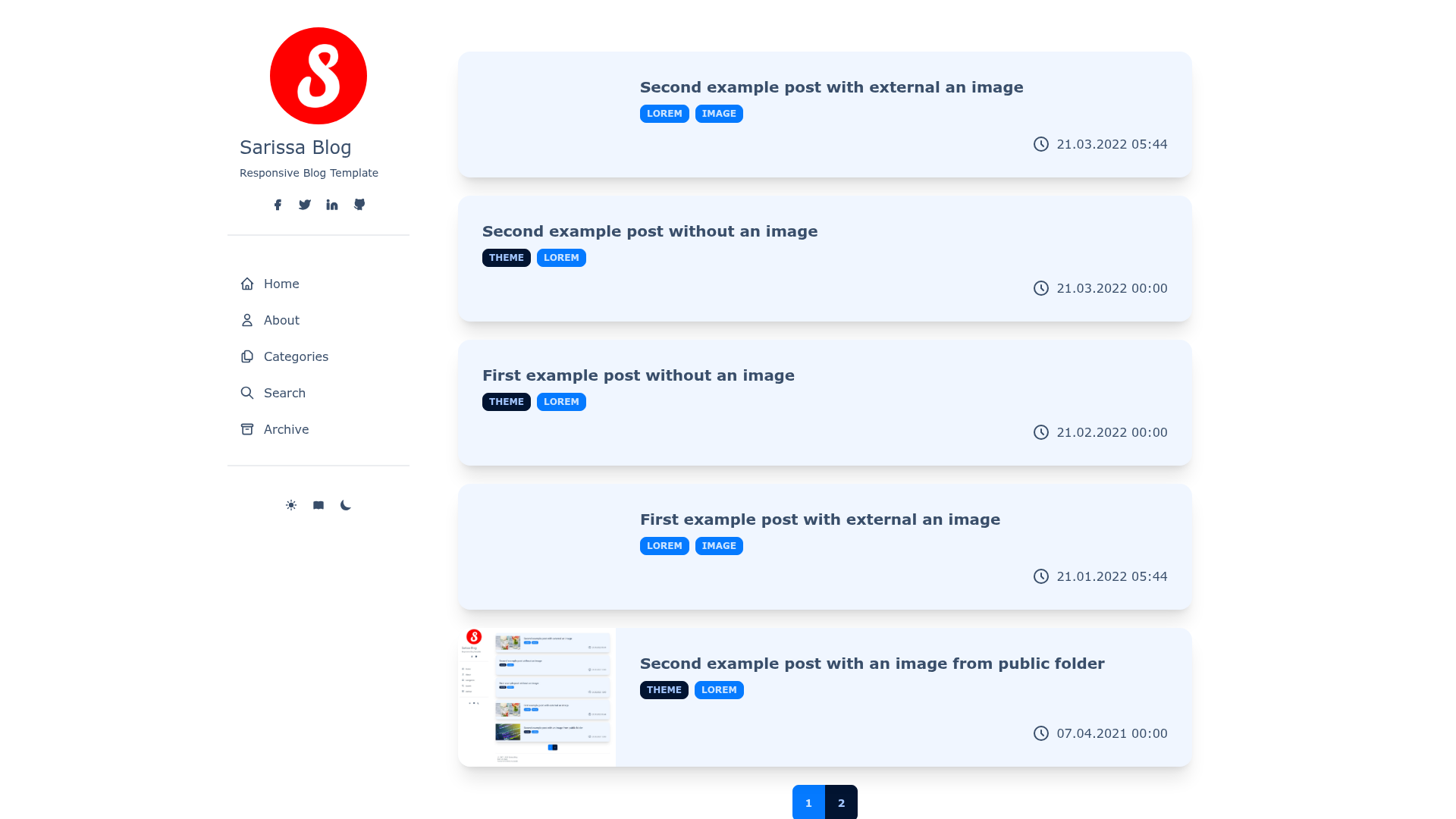 Astro Sarissa Blog Theme preview