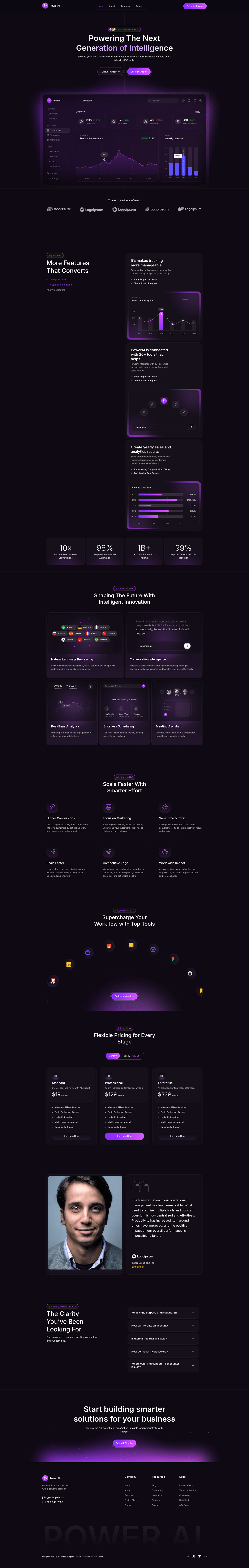 screenshot of PowerAI Astro on template0.com
