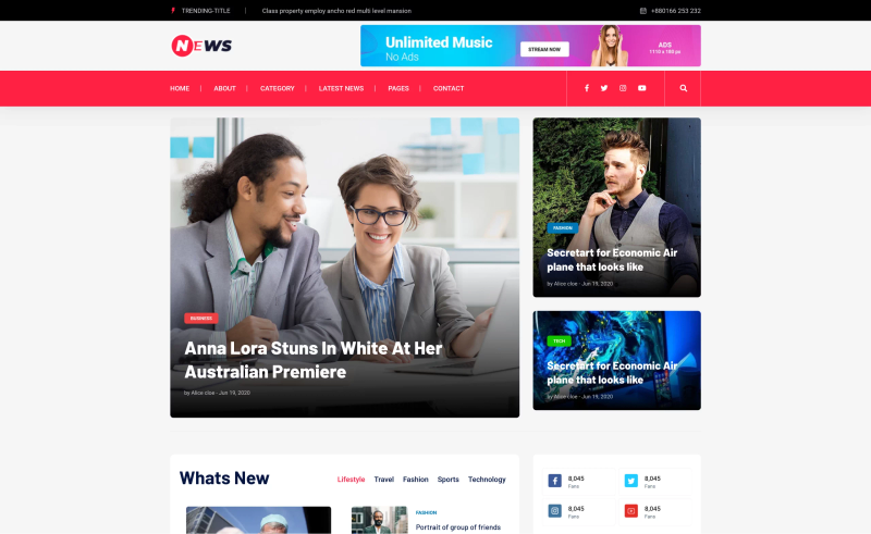 Image for News – Free Bootstrap 4 HTML5 News Website Template on template0.com Image for News – Free Bootstrap 4 HTML5 News Website Template on template0.com
