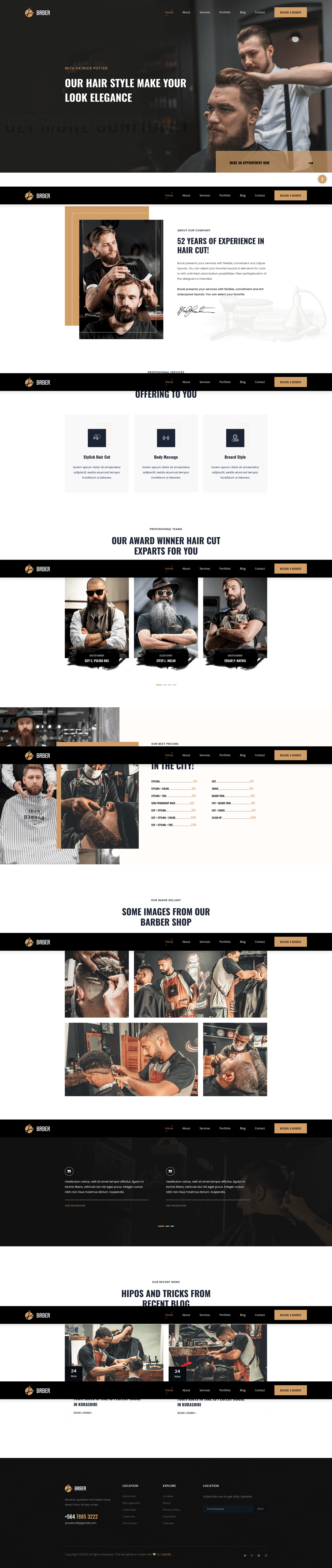 screenshot of Brber on template0.com