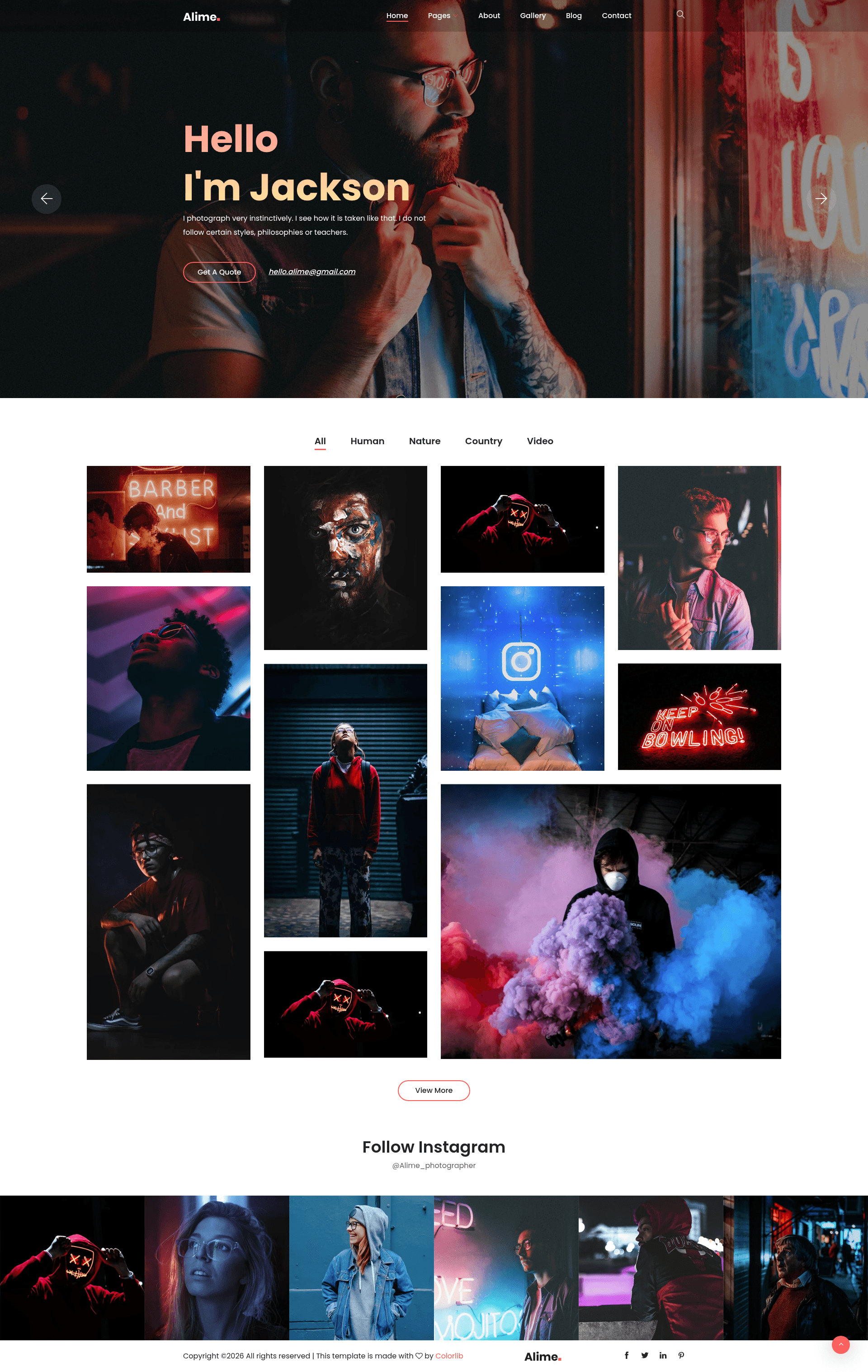 screenshot of Alime on template0.com