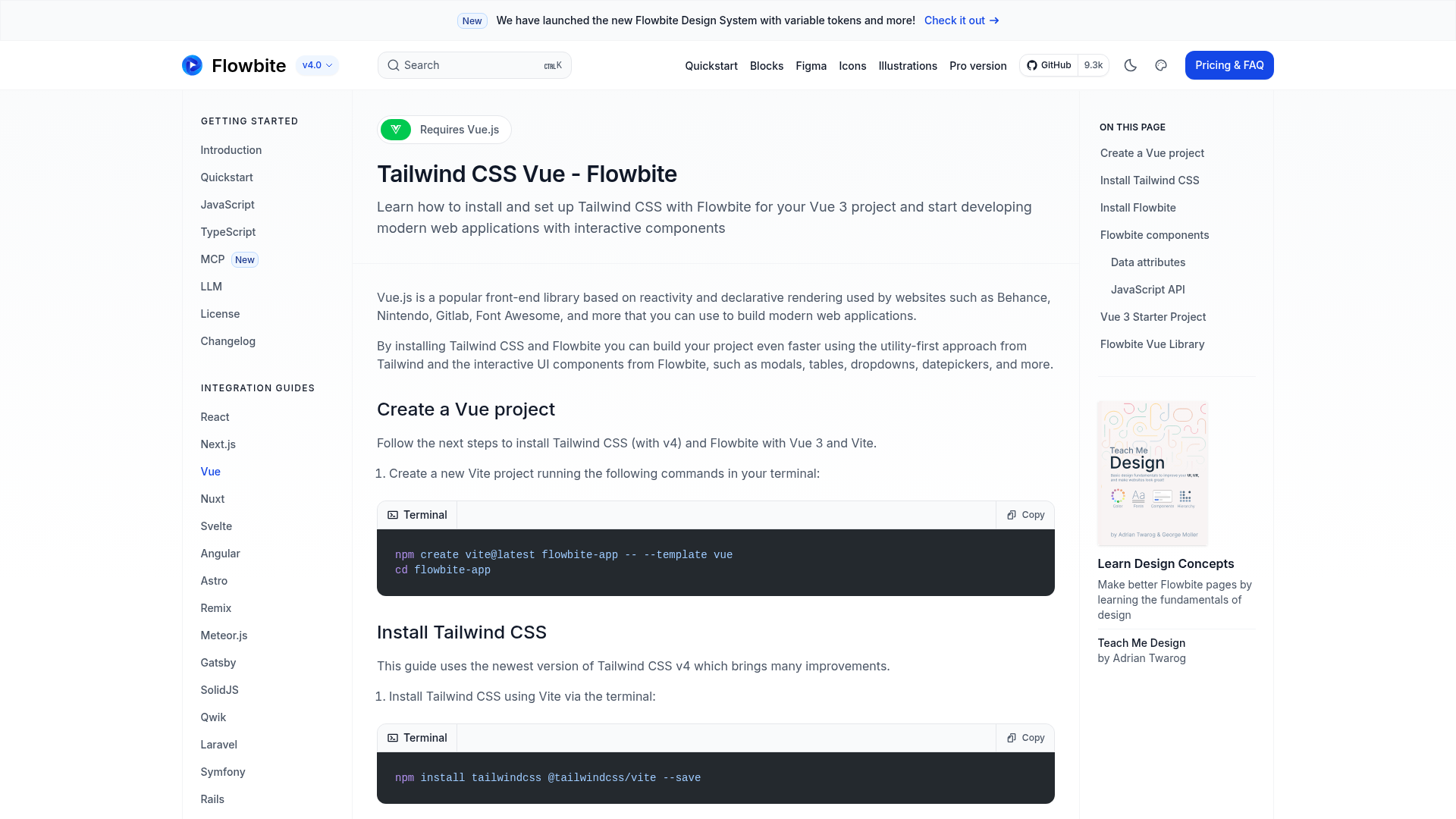 Tailwind 4 Vue Starter preview