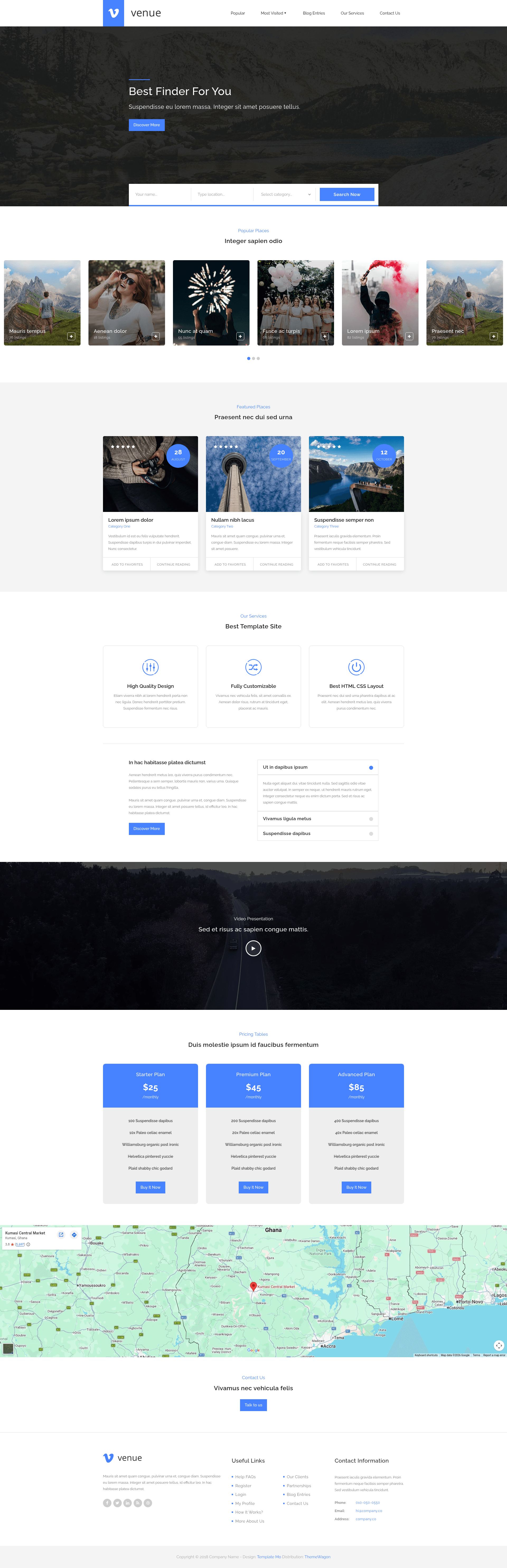 screenshot of Venue on template0.com